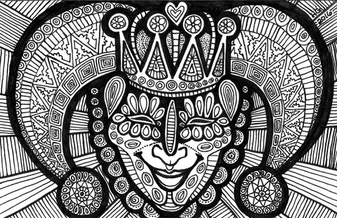 Jester Zentangle Coloring Page